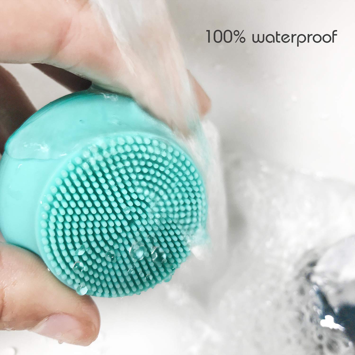 Escova de limpeza esfoliante facial recarregável do silicone de USB impermeável